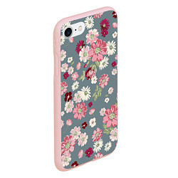 Чехол iPhone 7/8 матовый Цветочки, цвет: 3D-светло-розовый — фото 2
