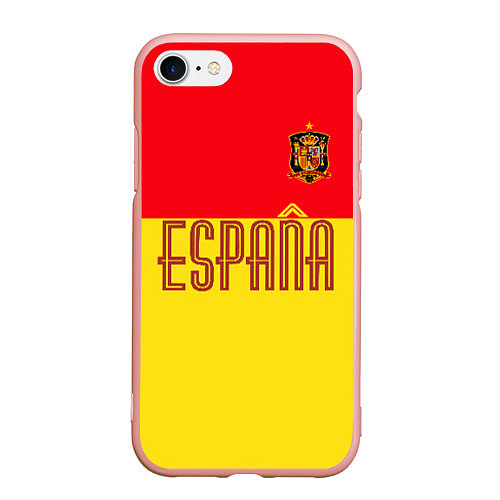 Чехол iPhone 7/8 матовый Сборная Испании: Евро 2016 / 3D-Светло-розовый – фото 1