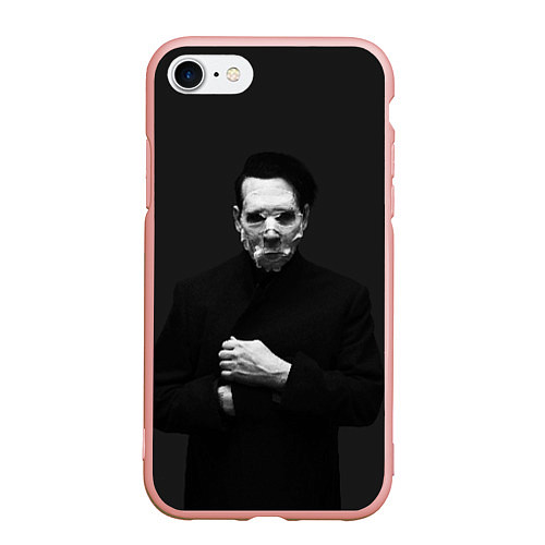 Чехол iPhone 7/8 матовый Marilyn Manson / 3D-Светло-розовый – фото 1
