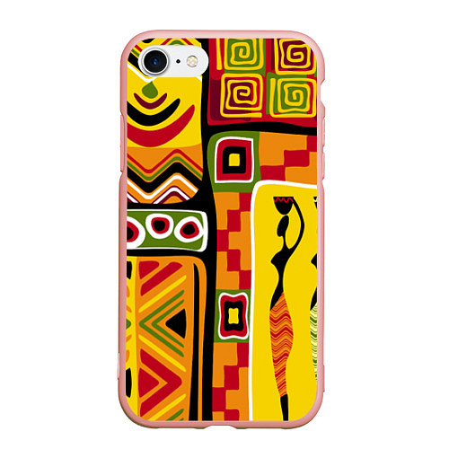 Чехол iPhone 7/8 матовый Африка / 3D-Светло-розовый – фото 1