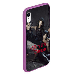 Чехол iPhone XR матовый Дневники вампира, цвет: 3D-фиолетовый — фото 2