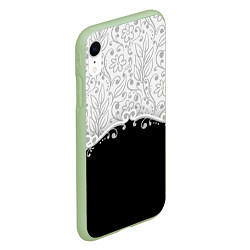 Чехол iPhone XR матовый Флористика, цвет: 3D-салатовый — фото 2