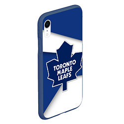Чехол iPhone XR матовый Toronto Maple Leafs, цвет: 3D-тёмно-синий — фото 2