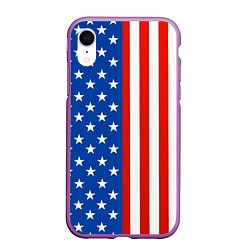 Чехол iPhone XR матовый American Patriot, цвет: 3D-фиолетовый