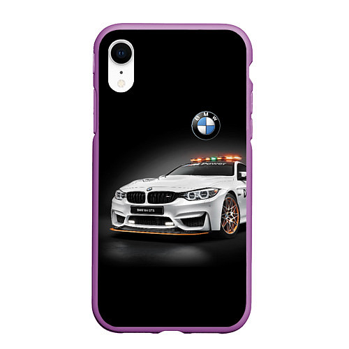 Чехол iPhone XR матовый Safety car / 3D-Фиолетовый – фото 1