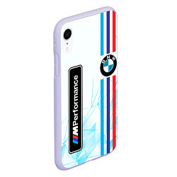 Чехол iPhone XR матовый BMW БМВ M PERFORMANCE, цвет: 3D-светло-сиреневый — фото 2