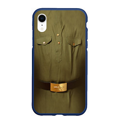 Чехол iPhone XR матовый Униформа солдата, цвет: 3D-тёмно-синий