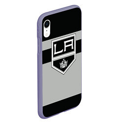 Чехол iPhone XR матовый Los Angeles Kings цвета 3D-серый — фото 2