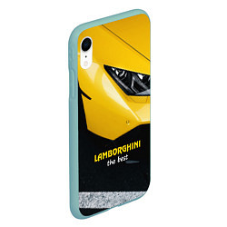 Чехол iPhone XR матовый Lamborghini the best, цвет: 3D-мятный — фото 2
