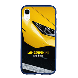 Чехол iPhone XR матовый Lamborghini the best, цвет: 3D-тёмно-синий