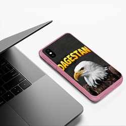 Чехол iPhone XS Max матовый Dagestan Eagle, цвет: 3D-малиновый — фото 2