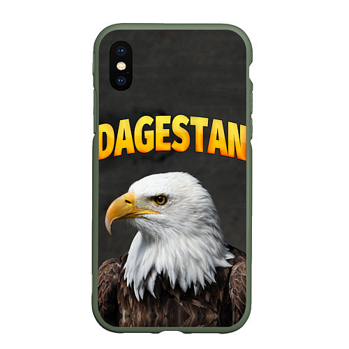 Чехол iPhone XS Max матовый Dagestan Eagle / 3D-Темно-зеленый – фото 1