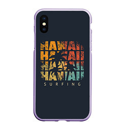 Чехол iPhone XS Max матовый Hawaii Surfing, цвет: 3D-светло-сиреневый
