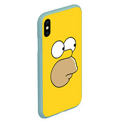 Чехол iPhone XS Max матовый Лицо Гомера, цвет: 3D-мятный — фото 2