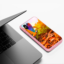 Чехол iPhone XS Max матовый Взмах попугая, цвет: 3D-баблгам — фото 2