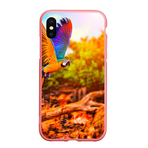 Чехол iPhone XS Max матовый Взмах попугая / 3D-Баблгам – фото 1