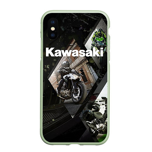 Чехол iPhone XS Max матовый Kawasaky / 3D-Салатовый – фото 1