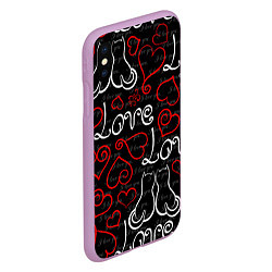 Чехол iPhone XS Max матовый Meow Love, цвет: 3D-сиреневый — фото 2
