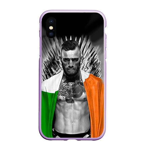 Чехол iPhone XS Max матовый McGregor: Boxing of Thrones / 3D-Сиреневый – фото 1