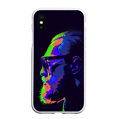 Чехол iPhone XS Max матовый McGregor Neon / 3D-Белый – фото 1