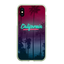 Чехол iPhone XS Max матовый California, цвет: 3D-салатовый