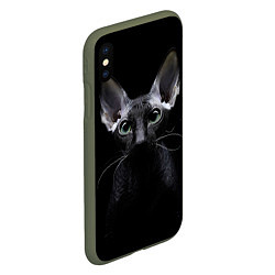 Чехол iPhone XS Max матовый Сфинкс 2, цвет: 3D-темно-зеленый — фото 2