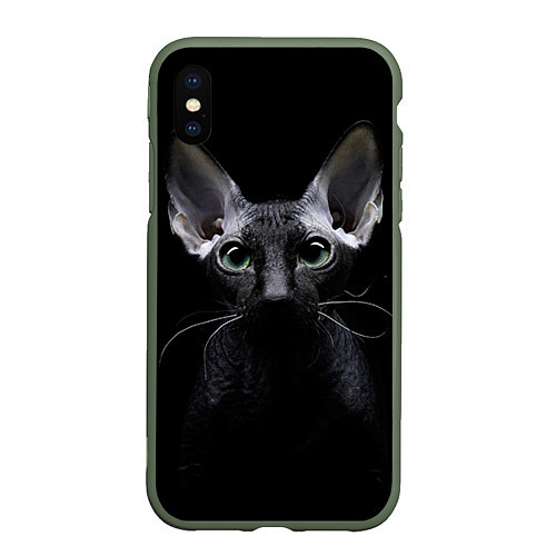 Чехол iPhone XS Max матовый Сфинкс 2 / 3D-Темно-зеленый – фото 1