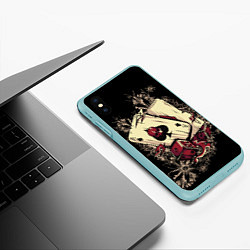 Чехол iPhone XS Max матовый Карты дьявола, цвет: 3D-мятный — фото 2