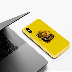 Чехол iPhone XS Max матовый Череп 6, цвет: 3D-желтый — фото 2