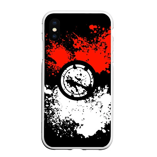 Чехол iPhone XS Max матовый Pokeball / 3D-Белый – фото 1