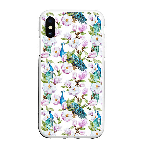 Чехол iPhone XS Max матовый Цветы и бабочки 6 / 3D-Белый – фото 1