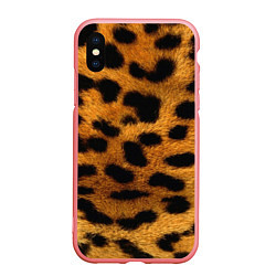 Чехол iPhone XS Max матовый Шкура леопарда, цвет: 3D-баблгам