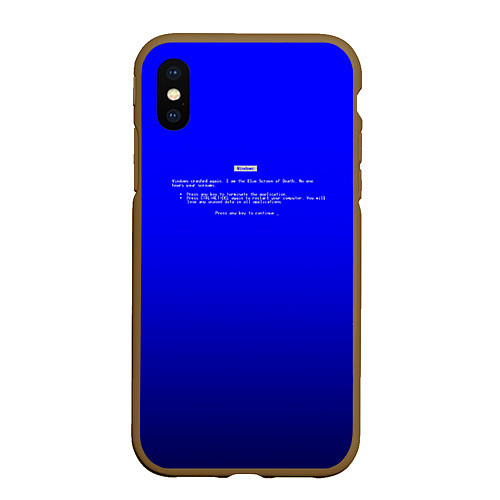 Чехол iPhone XS Max матовый BSOD / 3D-Коричневый – фото 1