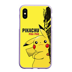 Чехол iPhone XS Max матовый Pikachu Pika Pika, цвет: 3D-светло-сиреневый