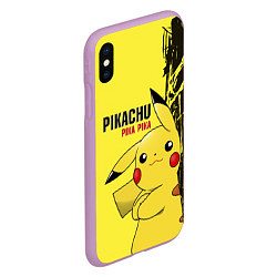 Чехол iPhone XS Max матовый Pikachu Pika Pika, цвет: 3D-сиреневый — фото 2