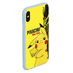 Чехол iPhone XS Max матовый Pikachu Pika Pika, цвет: 3D-голубой — фото 2