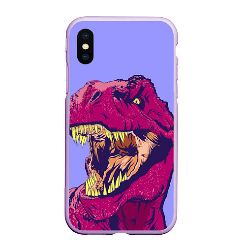 Чехол iPhone XS Max матовый Rex / 3D-Сиреневый – фото 1