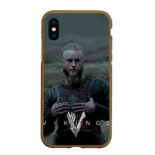 Чехол iPhone XS Max матовый Vikings: Ragnarr Lodbrok / 3D-Коричневый – фото 1
