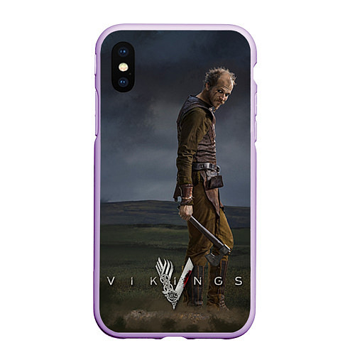 Чехол iPhone XS Max матовый Vikings: Floki / 3D-Сиреневый – фото 1