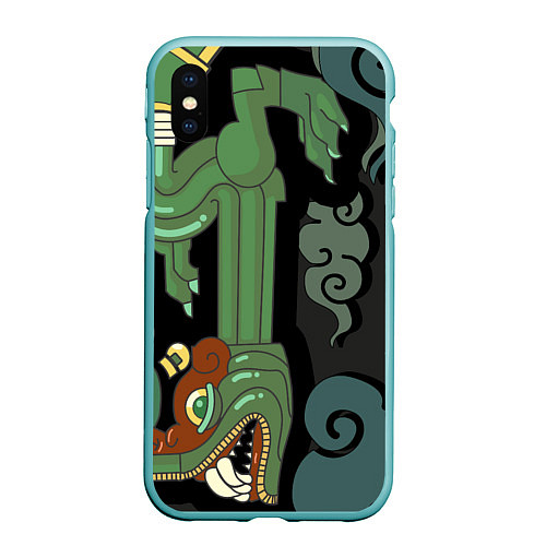 Чехол iPhone XS Max матовый Cs:go - Fire Serpent Огненный змей / 3D-Мятный – фото 1