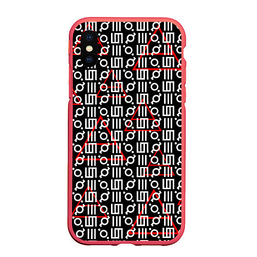Чехол iPhone XS Max матовый 30 STM: Symbol Pattern / 3D-Красный – фото 1