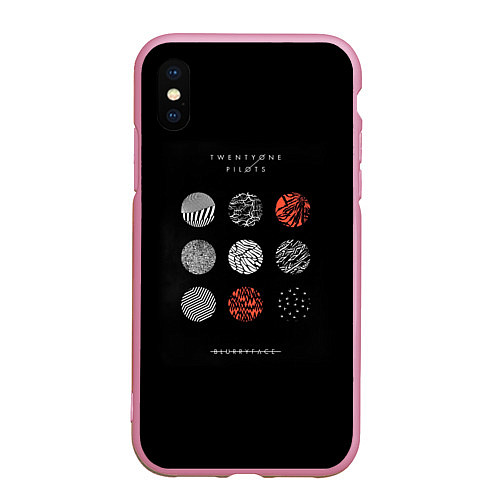 Чехол iPhone XS Max матовый Twenty one pilots: Blurrveace / 3D-Розовый – фото 1