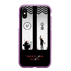 Чехол iPhone XS Max матовый Twenty One Pilots: Lines, цвет: 3D-фиолетовый