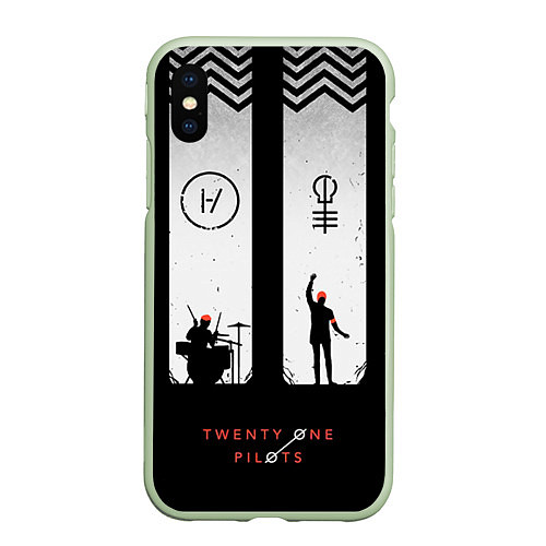 Чехол iPhone XS Max матовый Twenty One Pilots: Lines / 3D-Салатовый – фото 1