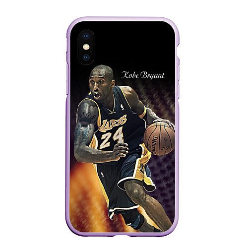 Чехол iPhone XS Max матовый Kobe Bryant / 3D-Сиреневый – фото 1