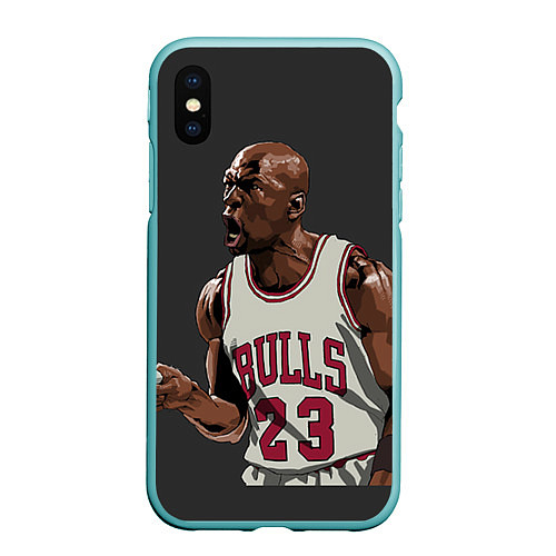 Чехол iPhone XS Max матовый Bulls 23: Jordan / 3D-Мятный – фото 1
