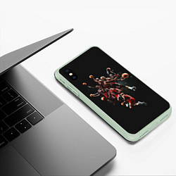 Чехол iPhone XS Max матовый Michael Jordan Style, цвет: 3D-салатовый — фото 2