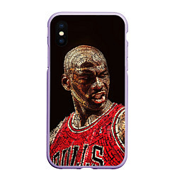 Чехол iPhone XS Max матовый Michael Jordan, цвет: 3D-светло-сиреневый