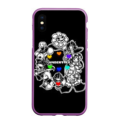 Чехол iPhone XS Max матовый Undertale 2, цвет: 3D-фиолетовый