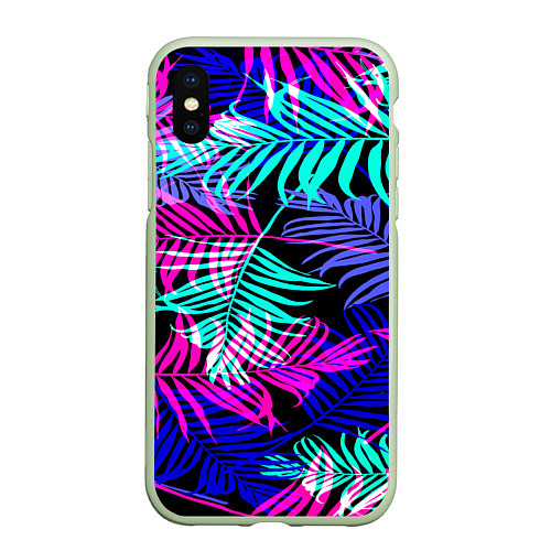 Чехол iPhone XS Max матовый Hawaii ? / 3D-Салатовый – фото 1